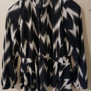Rachel Zoe Monochrome Patterned Blouse